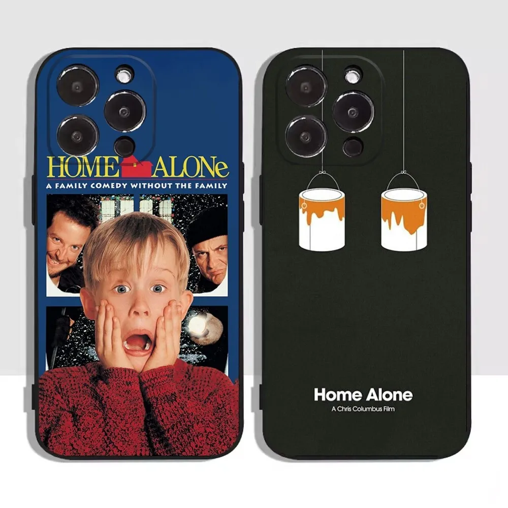 Home A-Alone Phone Case Phone Case for Apple iPhone, 13, 14,13,12,11,XS,XR,X,8,7,Pro,Max,Plus, Mini Silicone Cover, Black