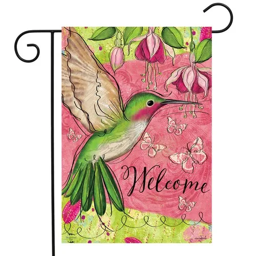 Briarwood Lane Blissful Hummingbird Garden Flag AAV hhz