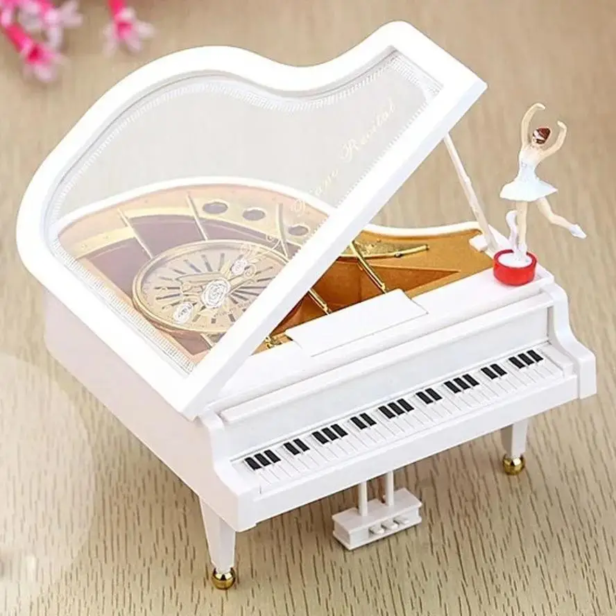 1 Pcs New Dancing Piano Music Box New Year Gift Present Girl's Birthday Romantic Gift Musical Box Home Decor