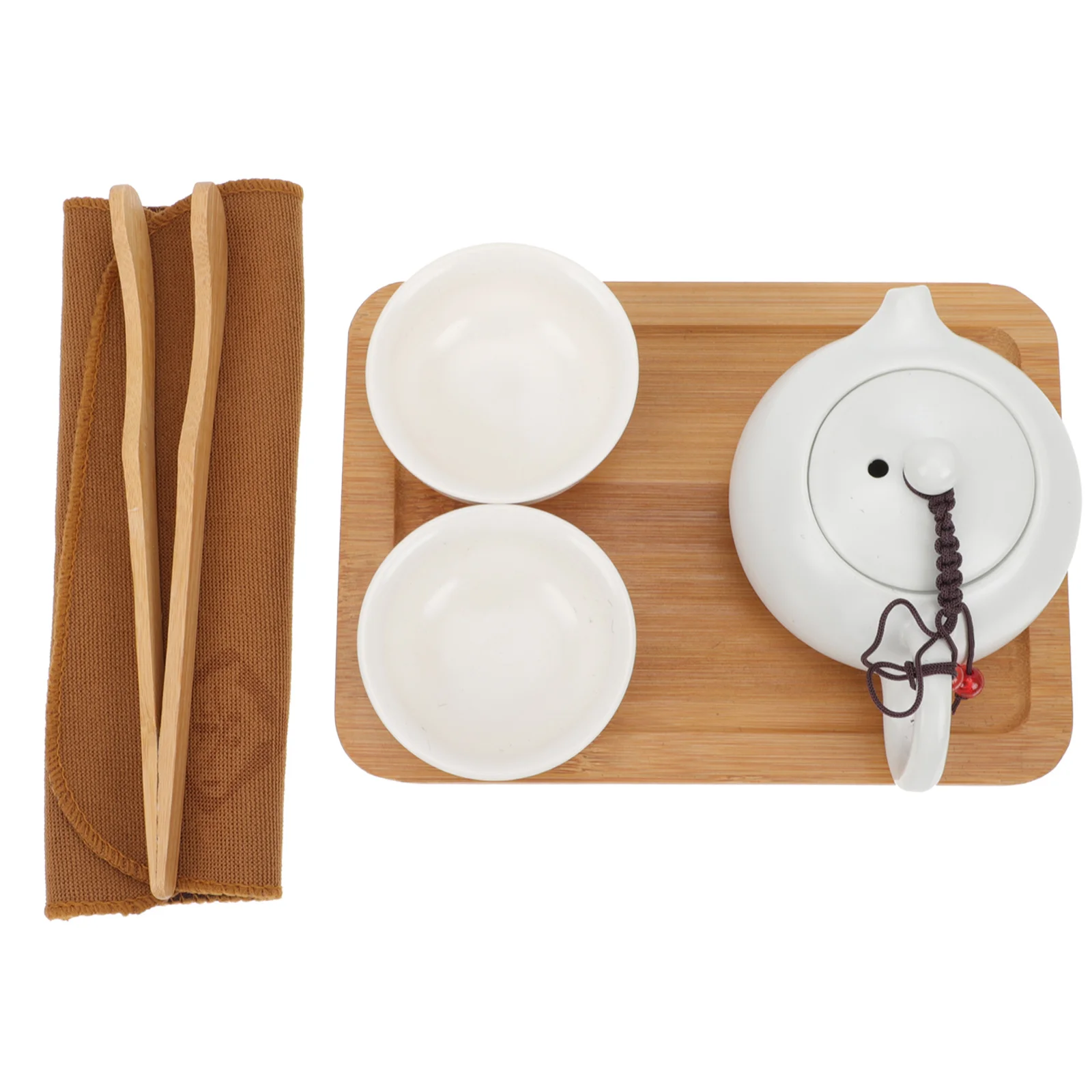 

1Set Kung Fu Tea Set Ceramic Teapot with Handle Travel Friendly Compact Design Easy Maintenance Elegant Tea Making Pot Kit