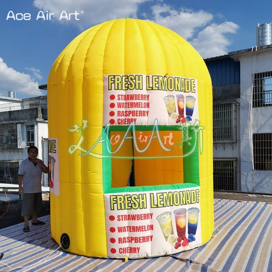 

Portable inflatable lemonade booth/stand,inflatable kiosk booth/Beverage stall,vendor space for lemon drink tent promotion