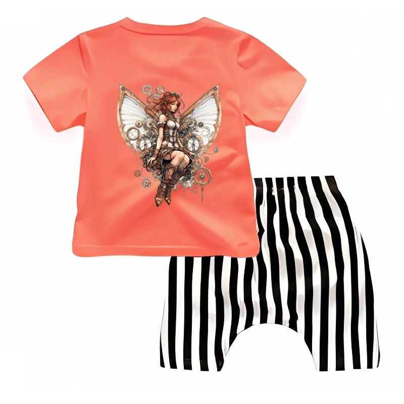 Butterfly Punk machinery Elf Girl Fairy Iron On Patches Vinyl Heat Transfer Thermal Stickers DIY For Clothes Pillow bag Patches