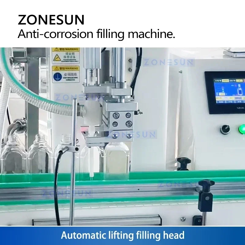 เครื่องบรรจุของเหลวเคมีอัตโนมัติ ZONESUN ZS-YTCR1A สำหรับน้ำยาทำความสะอาดห้องน้ำ น้ำยาฆ่าเชื้อ และน้ำยาฟอกขาว