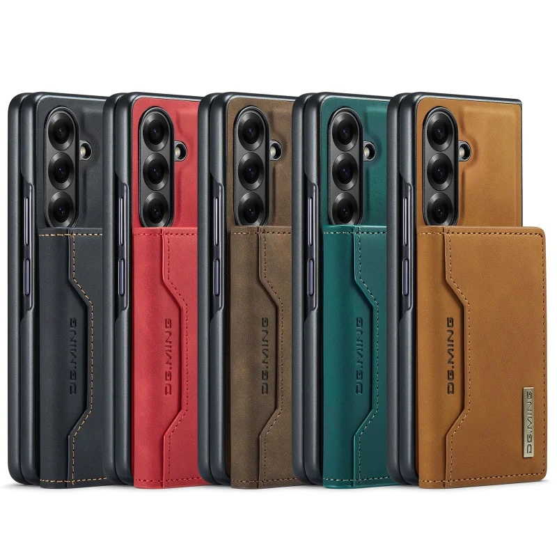 DG.MING Leather Wallet Phone Case for Samsung Galaxy Z Fold 8 Ultra 7 6 5 4 3 fold7 fold6 fold5 Cards Holder Funda Cover Hoseje