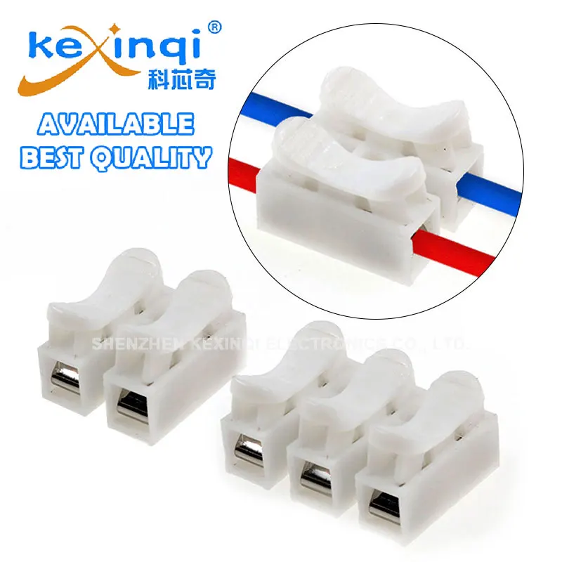 (20pcs) CH-2 CH-3 Spring Wire Quick Connectors Electrical Crimp Terminals Block Splice Cable