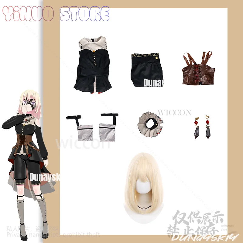 حلم أنيمي بانج! أزياء أفيويكا التأثيرية ميسومي أويكا جيراي كي للفتيات القوطية Y2K لوليتا قناع شعر مستعار ذهبي شاحب كوس مخصص