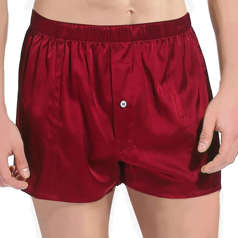 Birdsky, 1PC Men boxer shorts pants underwear mid waist 19MM 95% real mulberry silk solid colors, S-520