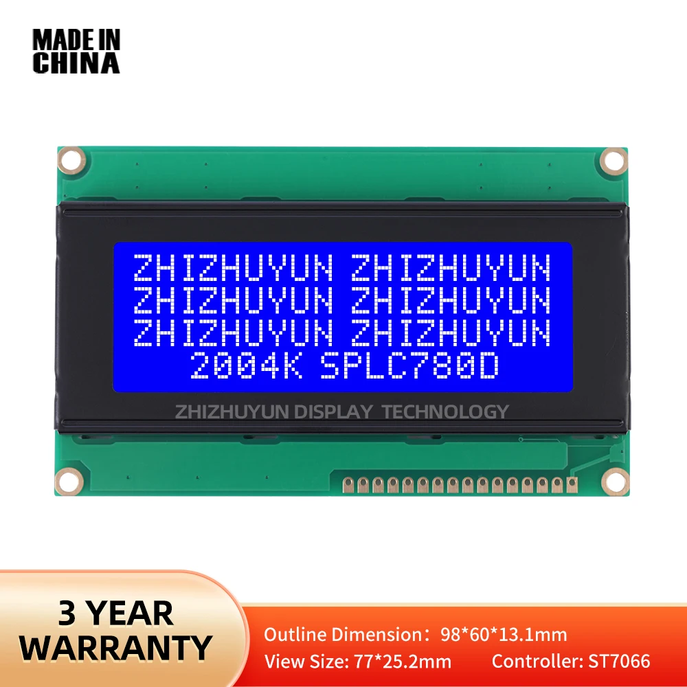 Arduino液晶ディスプレイモジュール,文字ホワイトとブルーのバックライト付き,lcd2004,204 20x4,2004k,5v