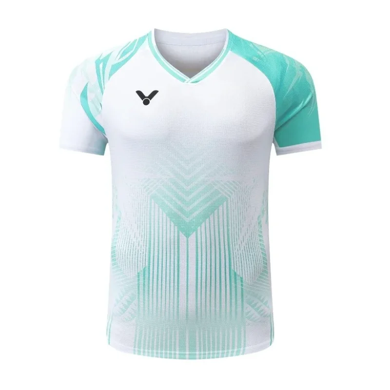 Nuevo para Victory, ropa de bádminton Tenni, Camiseta deportiva de manga corta, cómoda, transpirable, absorbente del sudor, Top fresco duradero