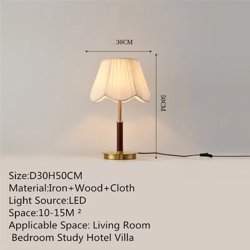 RONIN Contemporary Creativity Table Lamp American Retro Art Living Room Study Villa Hotel Bedroom LED Bedside Desk Light