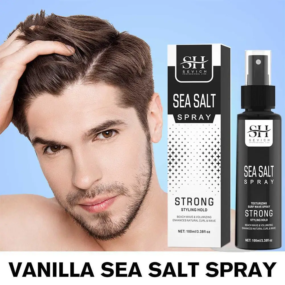 Spray de sal marina Natural para hombres, 100ml, agua salada, niebla para el cabello, volumen del cabello, espesores, rizos ondulados, Spray para el cabello de sal marina, estilismo M O2F8