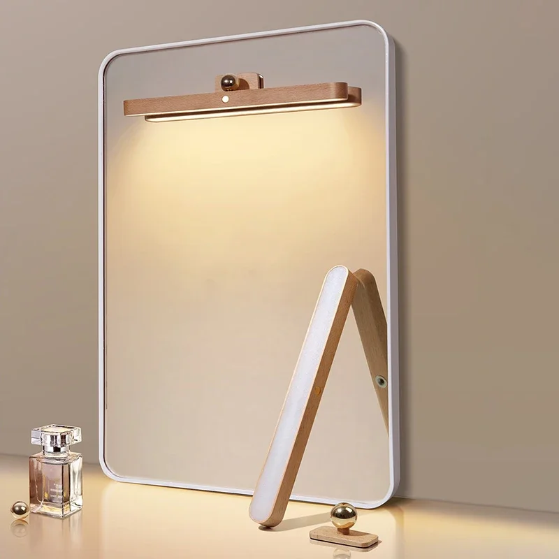 

Светодиодный ночник, деревянное зеркало, передний заполняющий светильник, портативный перезаряжаемый магнитный настенный светильник для сенсорного выключателя, прикроватные лампы для спальни