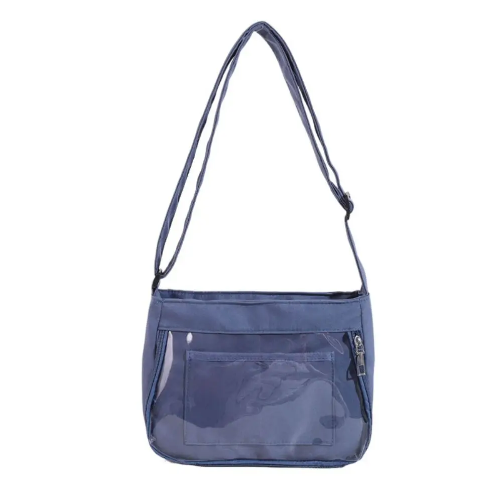 Itabag de bolso transparente, alça de ombro ajustável, exibição de crachá, bolsa crossbody feminina, grande capacidade, cor sólida