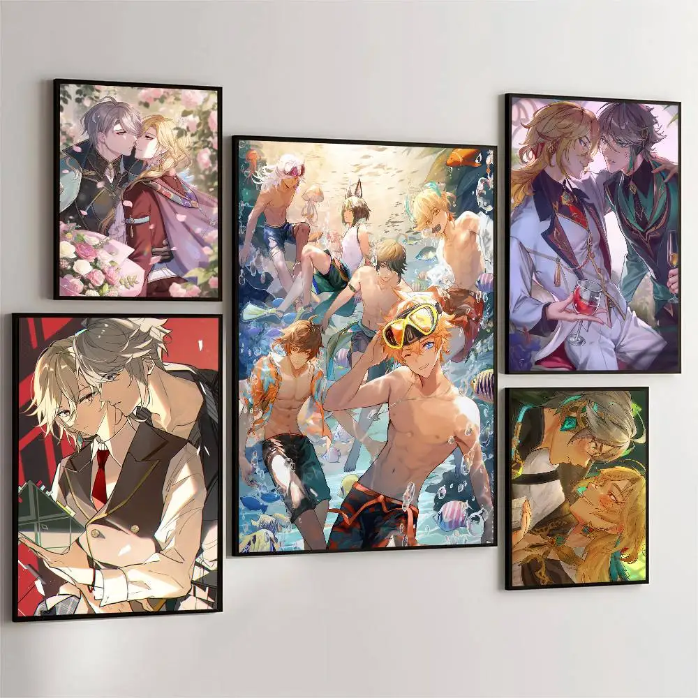 

Genshin Impact Kaveh Alhaitham Poster Self-adhesive Art Waterproof Paper Sticker Coffee House Bar Room Wall Decor