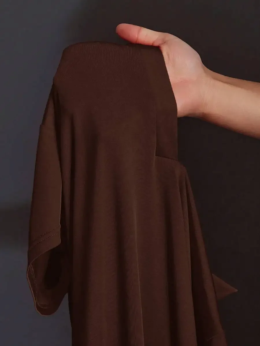 

Women Plus Size Casual Summer Short Sleeve Collar Maxi Dress Brown