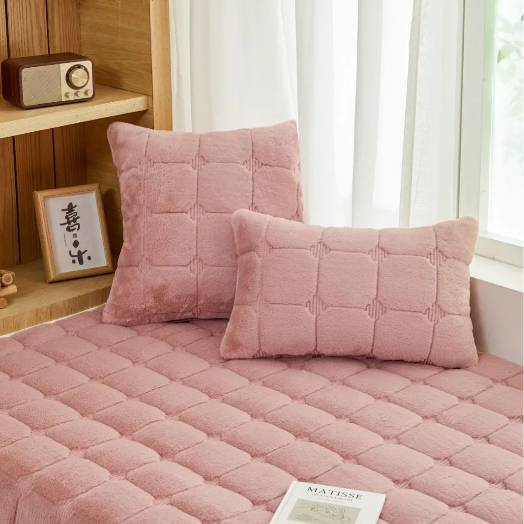Fashionable Simple Rabbit Fur Velvet Window Seat Pad 2024 New Four Seasons Universal Thick Anti slip Balconies Tatami Cushions 3