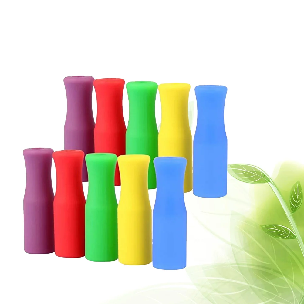 25 PCS Tasteless Straw Tips Stainless Steel Straws Silicone Metal Random Color Covers Food Grade