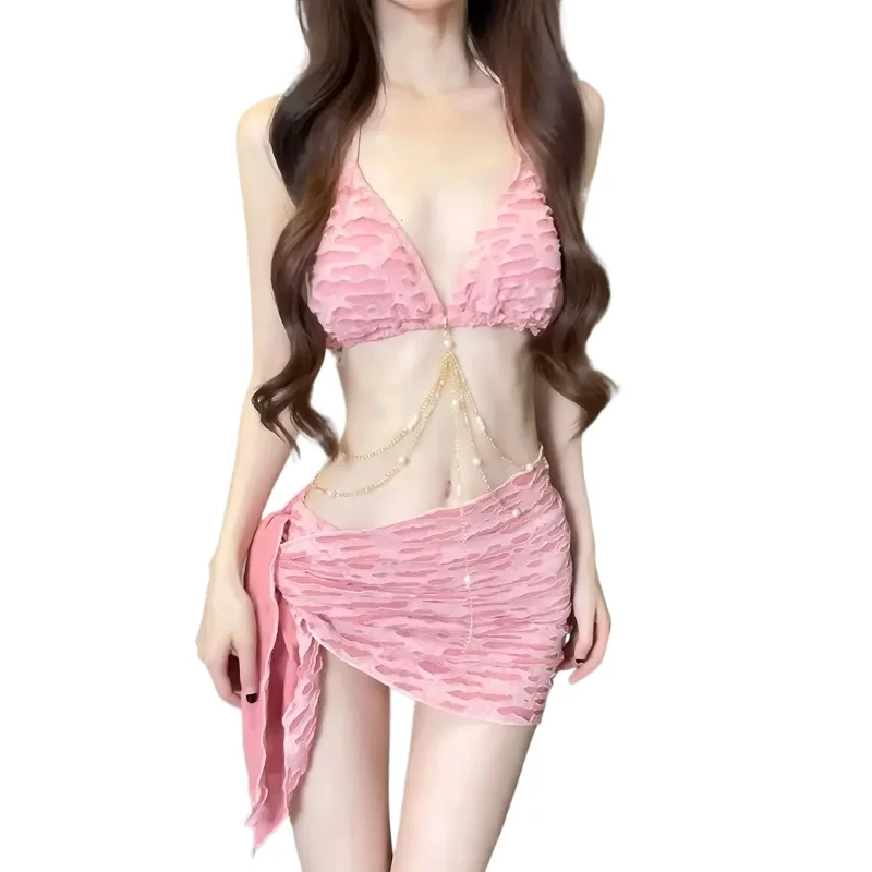 

New Women's Bikini Set Three-Piece Sexy Beach Vacation High-End Three-Pointed Suit Separate Swimsuit From Mainland China