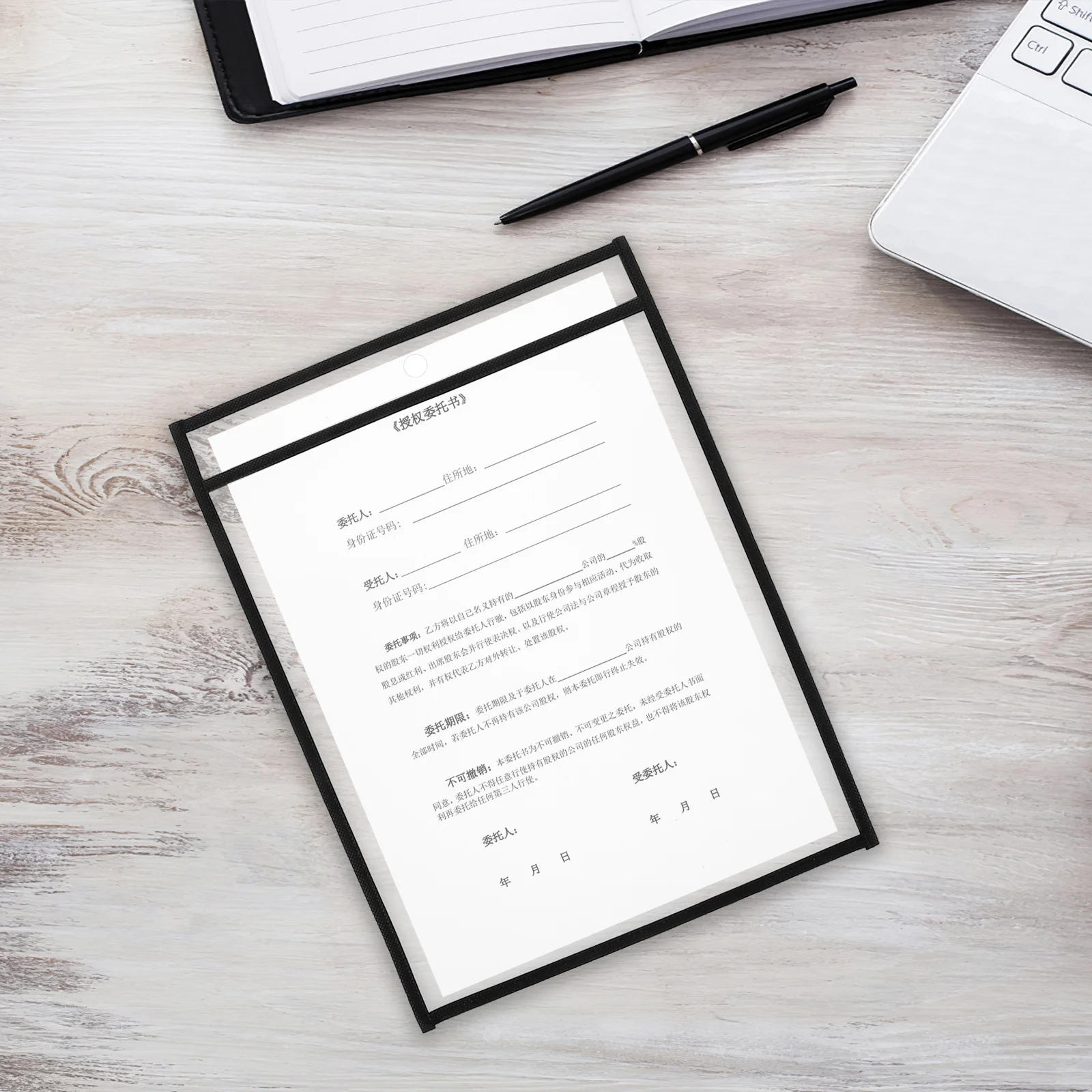 

6Pcs Clear File Sleeves Heavy Duty Document Protectors for Papers Files Business Cards Portable Storage Solution for Office