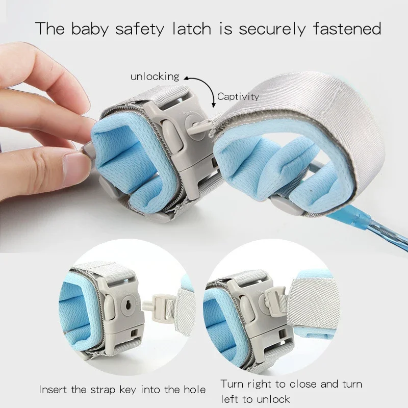 2 meters with lock key for infants and toddlers lose leash with bracelet safety belt for children and babies