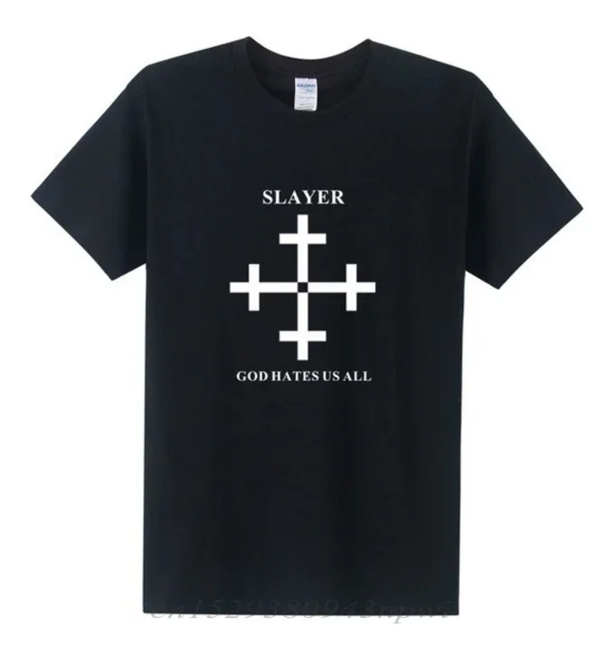 

2025 Summer Fashion Slayer T Shirt Men God Hates Us All Men T Shirt Metal Rock Band Short Sleeve Cotton T-shirt Men Tops