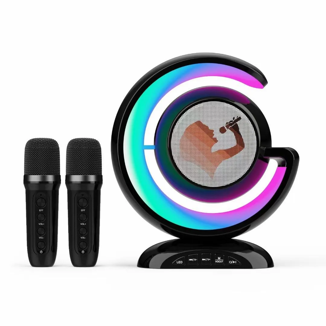 YS-110 portable wireless karaoke Bluetooth speaker RGB colorful light heavy bass stereo home karaoke Bluetooth caixa de som