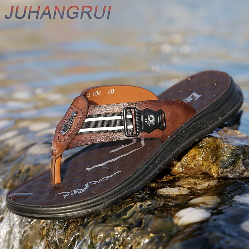 New Arrival Men's Casual Slippers Non-Slip Summer Beach Sandals Suitable for Outdoor Leisure Sports Half Drag Slides Flip Flops