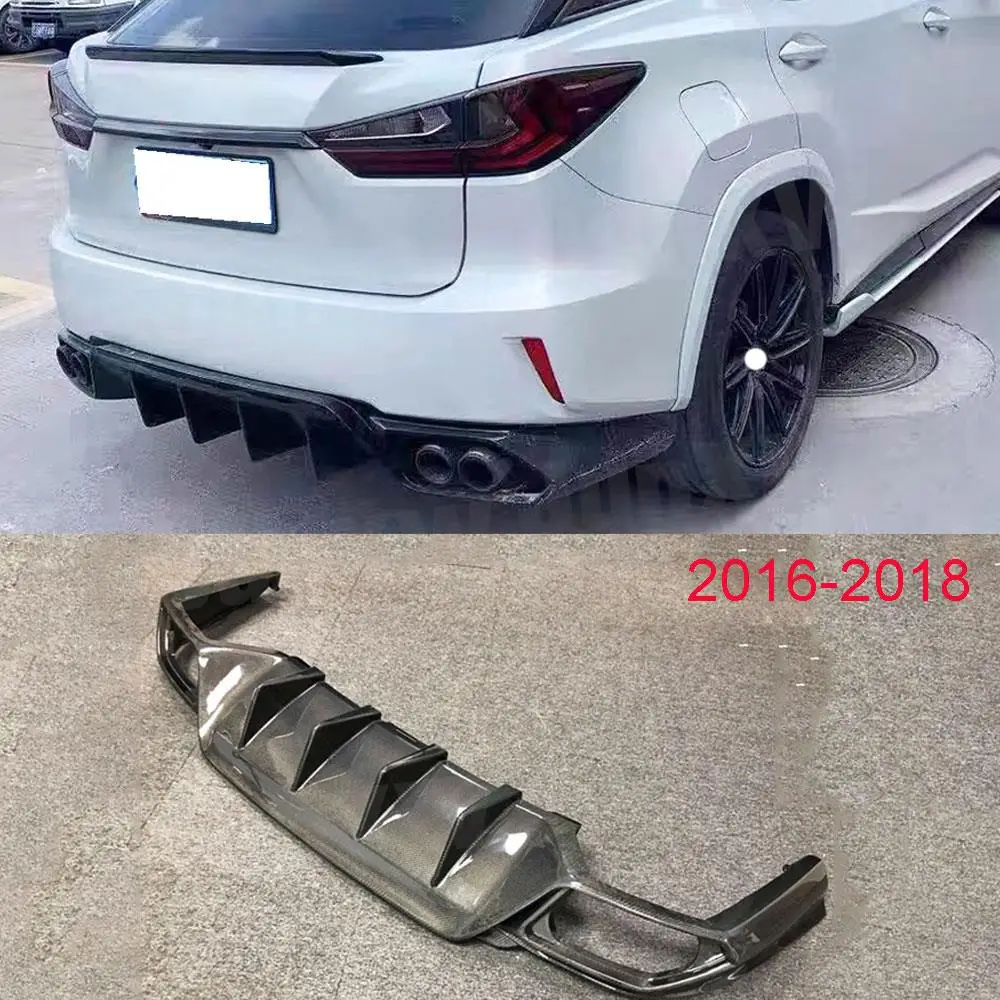 Carbon Fiber Rear Bumper Lip Diffuser Spoiler FRP Prime Extension Protector Covers For Lexus RX300 RX450H 2016 2017 2018