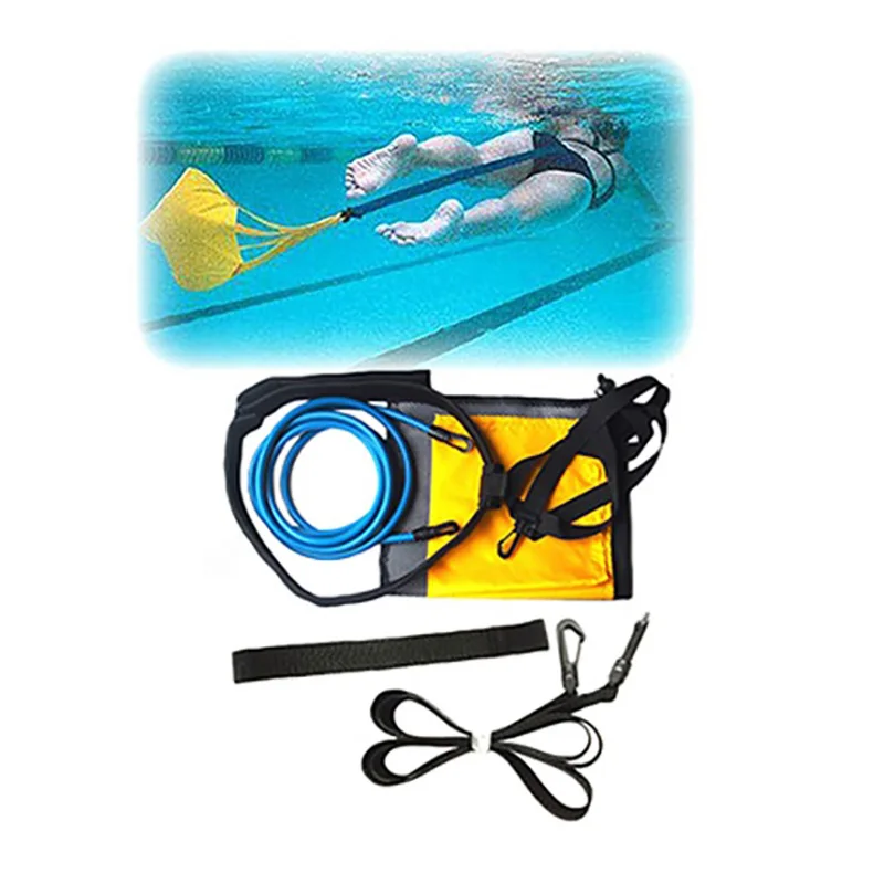 Swimming Resistance Parachute Elastic Rope Swim Resistance Training Belt Set Swimming Aids Swimm Training Equipment