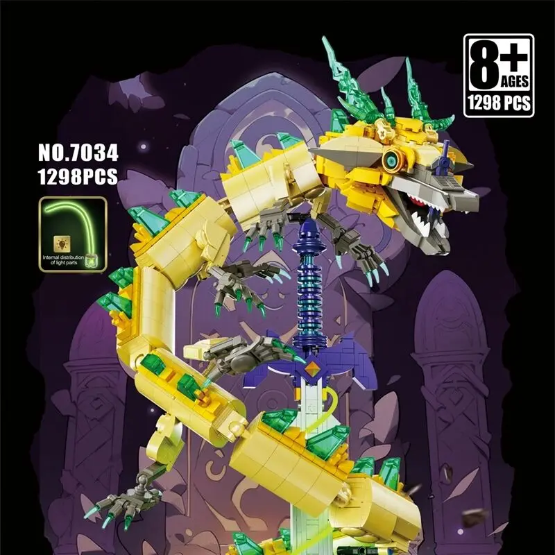 MOC Bricks Zeldaing Wild Breath Master Sword Tears of the White Dragon Desktop Ornaments Building Blocks Assembly Toy Kid Gifts
