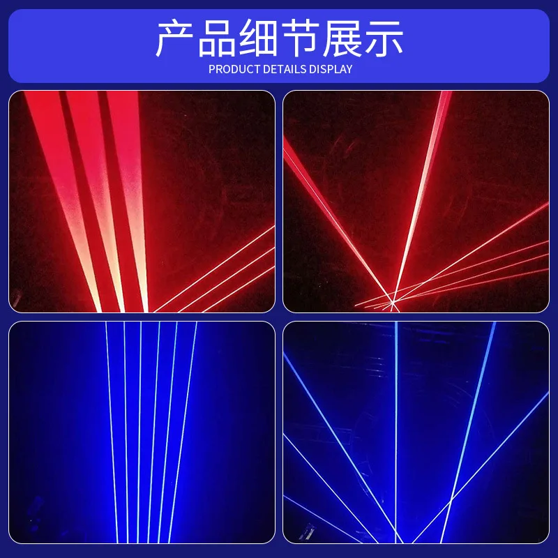 

Светодиодный лазерный проектор с шестью лазерными лучами, полноцветный, вращающийся, для KTV, дискотек, баров, сцены, линейный сканирующий свет для создания атмосферы