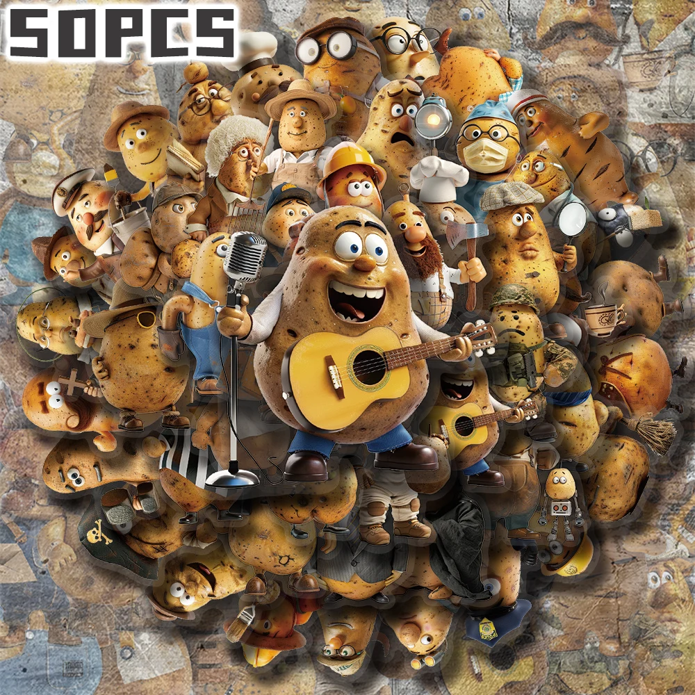 

50 шт., забавные прозрачные наклейки на тему картофеля, неотверждающие, нежные украшения для праздничного подарка, декора для вечеринки, домашний декор