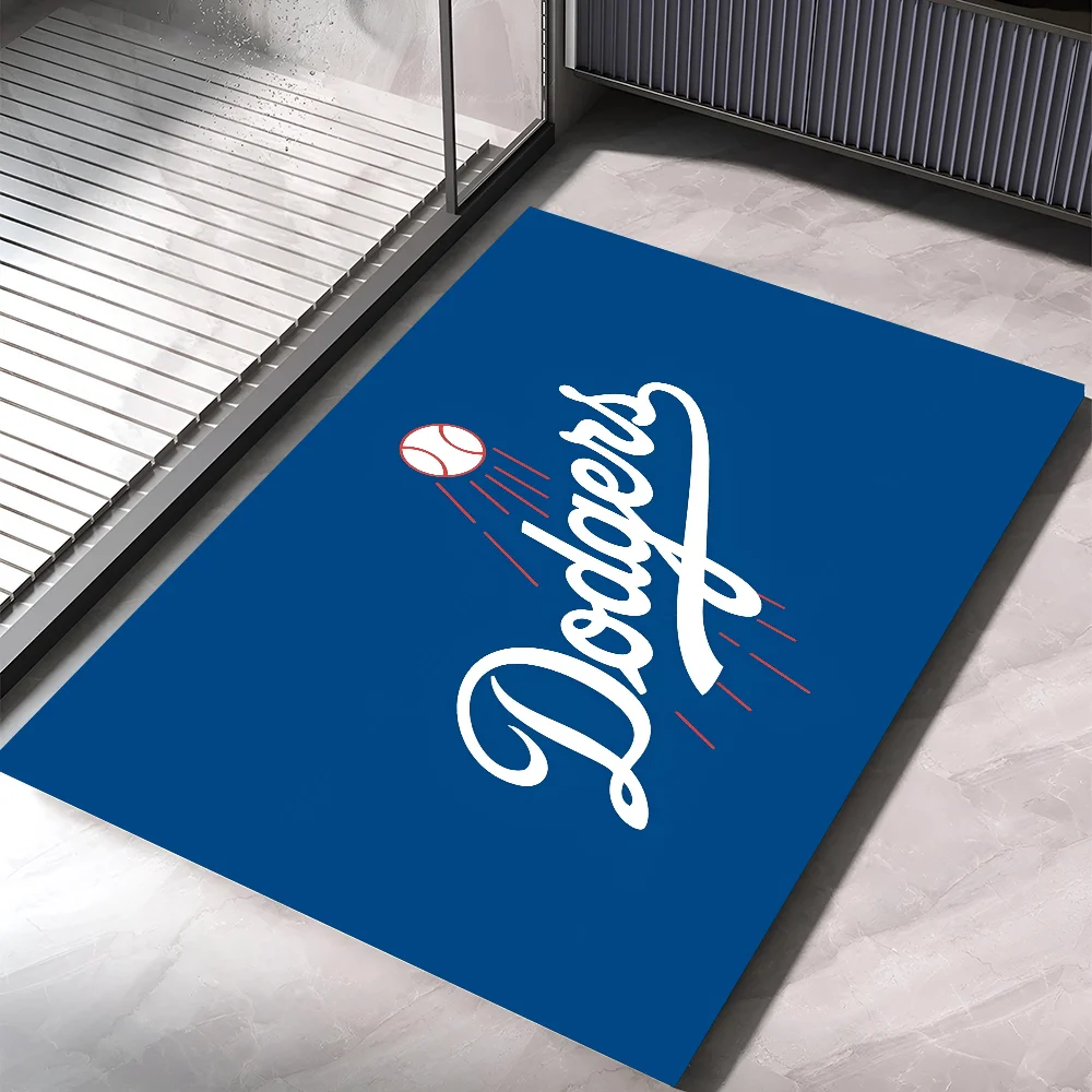 1PC L-Los-Angeles-Dodgers Floor Mat Home Bedroom Kitchen Non-slip Floor Rug, Absorbent Anti-fouling Door Mats