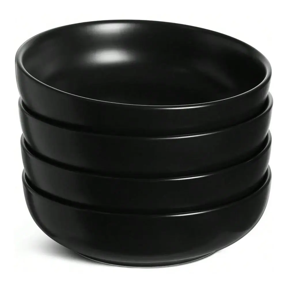 

Matte Black Pasta Bowls Set Of 4 45 Oz Serving Bowls For Soup Pasta Noodles And Dinner Ideal For Kitchen Use Microwave 8.5 Inch