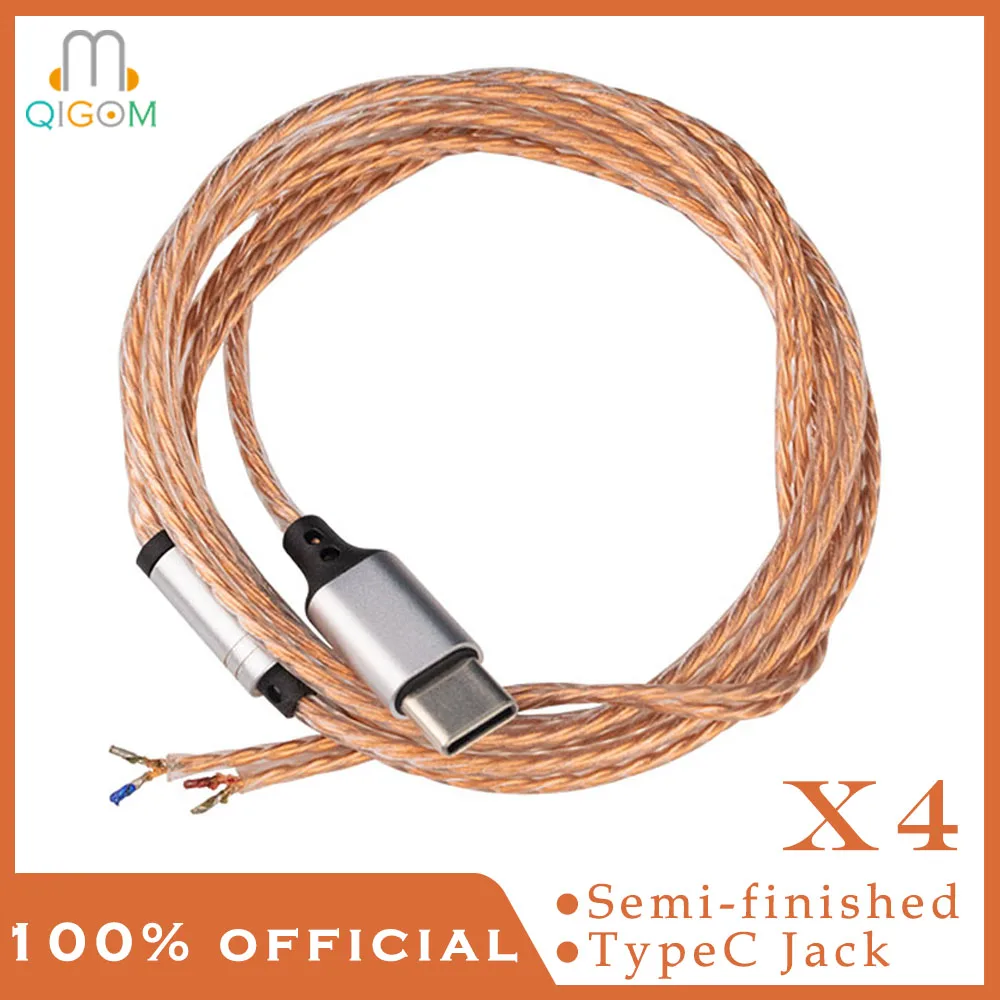 

QIGOM X4 Semi-finished Earphone Cable, TypeC Jack, High Purity Oxygen-free Copper, DIY Earphone Cable Headset Accessories