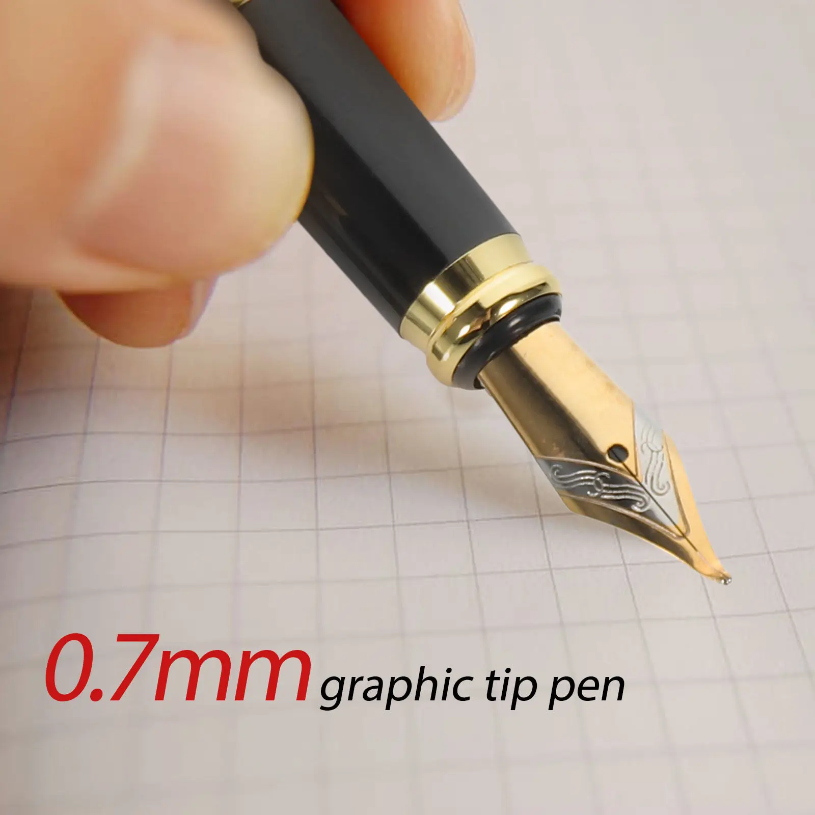 

Portable Metal Fountain Pen Smooth Writing Comfortable Handle Iron Material Pen for Students Office Teachers Calligraphy Drawing
