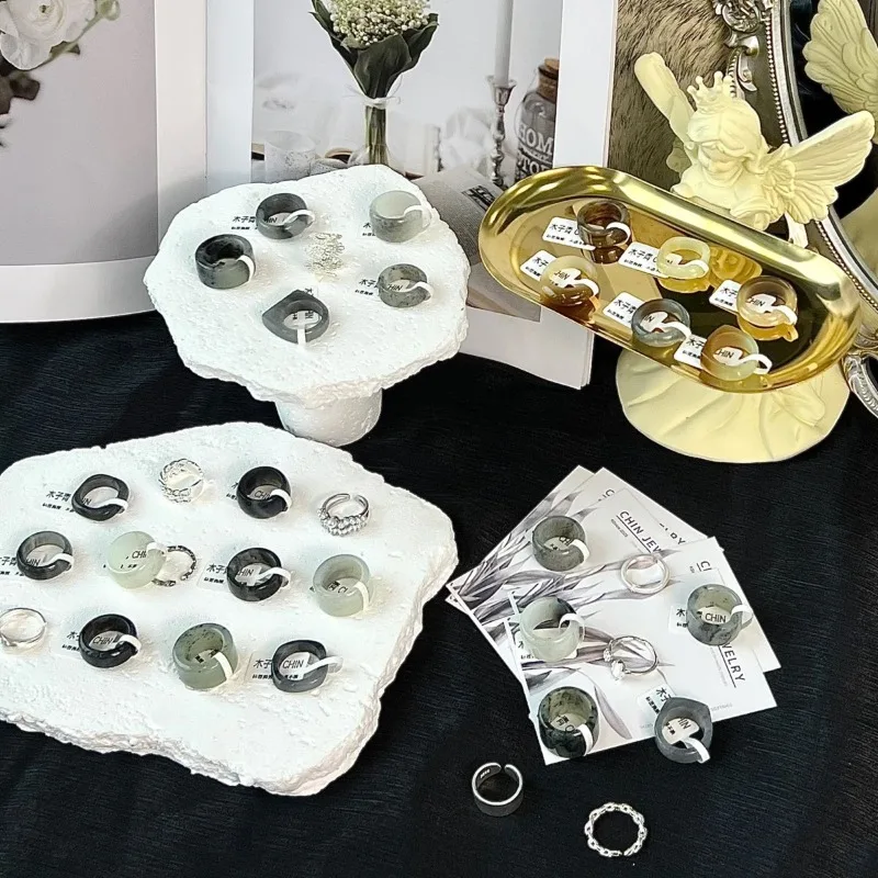

Gypsum Jewelry Tray Exhibitor Counter Display Trays Bracelet Earrings Ring Showcase Pallet Jeweler Commercial Use Jewellery Tray