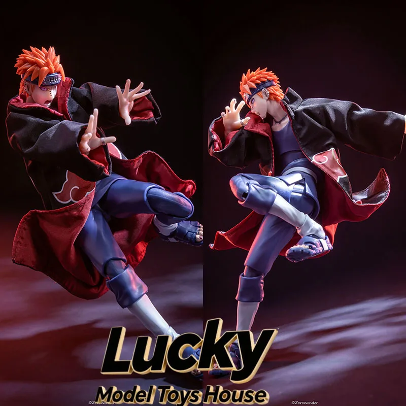 1/12 Maßstab Stehkragen Naruto Wolkenrobe Mantel Kleidung Spielzeug Zubehör für Anime SHF Pain Tendo Actionfigur Körperdekoration