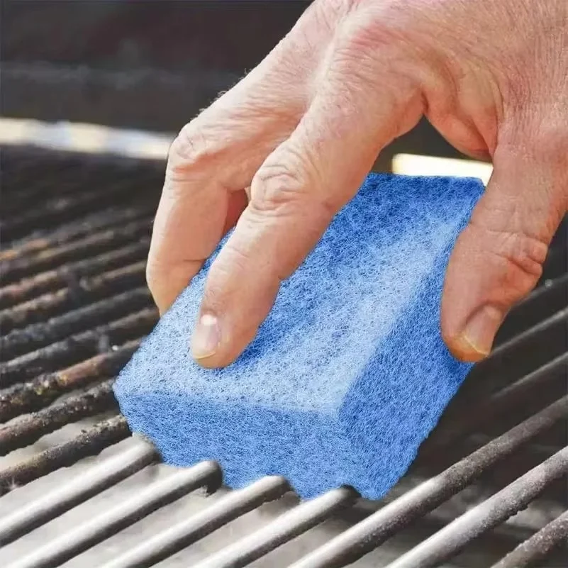5pcs BBQ Cleaning Sponges – Heat Resistant, Non-Scratch, Ergonomic Grip for Gas/Charcoal Grills