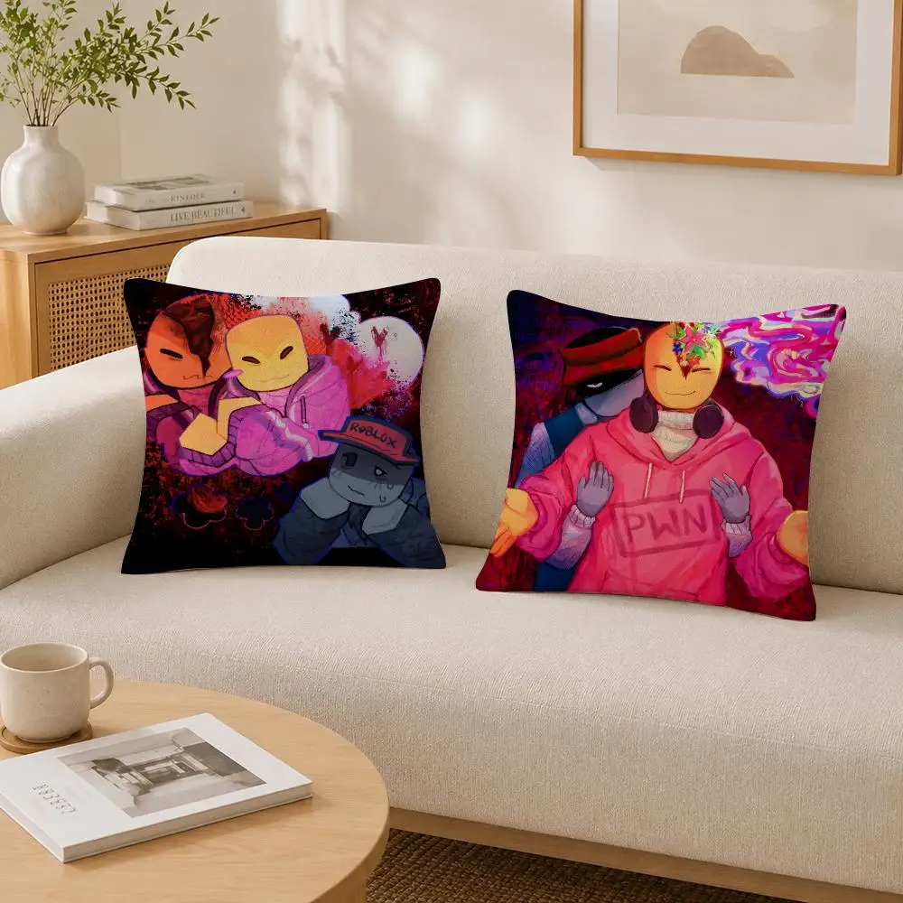 Bad Things Andrew x Ivan Cushion Cover Soft Fluffy Short Plush Throw Decorative Cushion Covers for Sofa Bedroom Home Decor