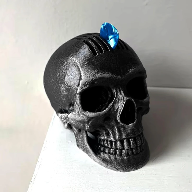 Skull Guitar Pick Holder Gothic Realistic Skull Guitar Pick Storage Holder Display Holder Storable 21 Picks Storage Room Decor