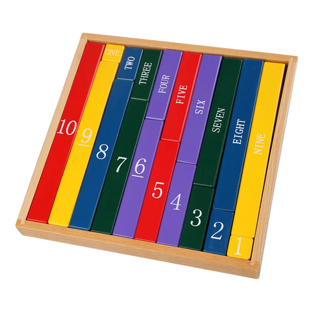

1Pcs Wooden Educational Blocks Colorful Early Learning Mathematical Cognition Number Counting Cognitive Board for Kids