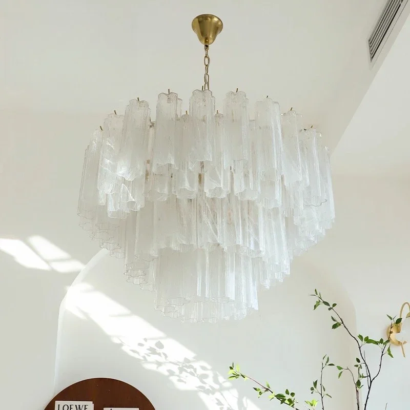 2026 Italy Murano Glass Chandelier Light For Living Room Bedroom Hotel Staircase Vintage Villa Lamp Pendant Light Home Decor Fix