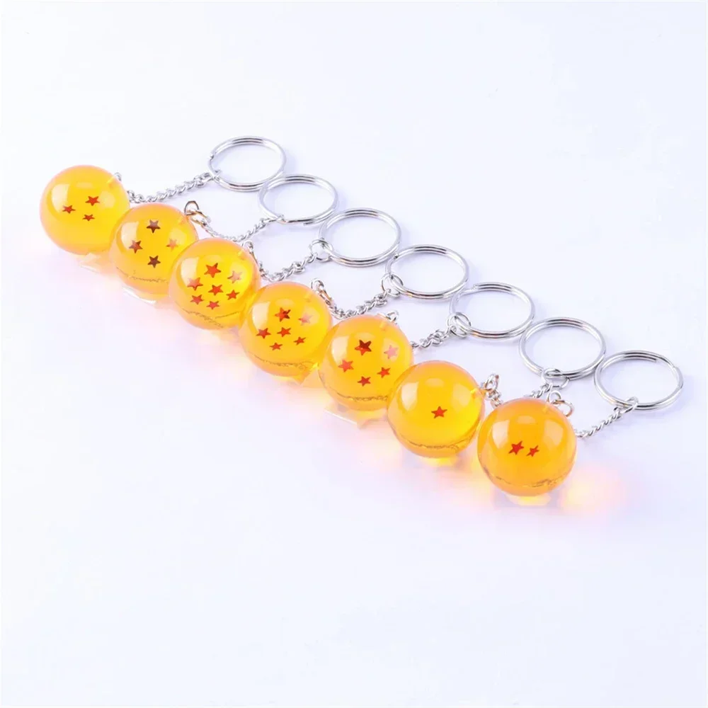 LLavero de Anime de Dragon Ball Z para niños, dijes de 1, 2, 3, 4, 5, 6, 7 estrellas, accesorios de Cosplay, colgante de bola de cristal, figura de