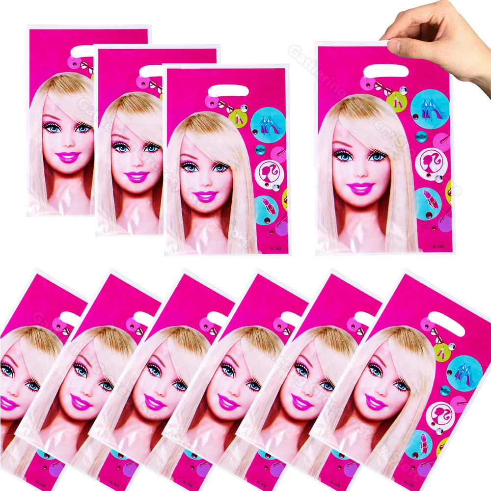 Pink Barbie Theme Gift Bags Party Supplies Chocolate Cookies Candy Bags Kid Girl Princess Favors Party Decoration Festivel Gifts