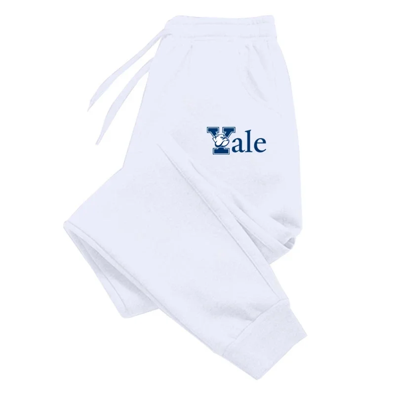 Fashion Men Women Yale Letters Print Pants Casual Loose Jogger Drawstring Trousers Autumn Warm Fleece Sports