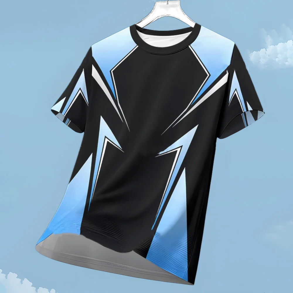 

Мужская футболка с 3D-принтом в стиле колор-блок, для активного отдыха, бега, фитнеса, спорта, с коротким рукавом, летняя, повседневная, с круглым вырезом, свободная, дышащая.