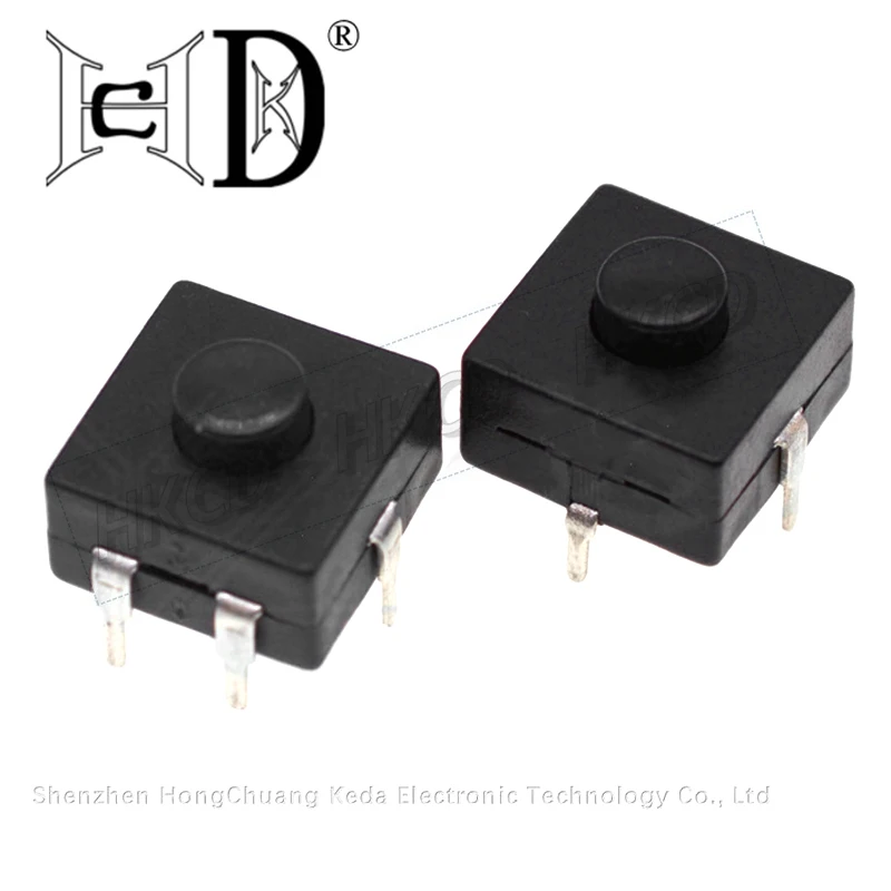 5pcs 1212-315B 5Pin Square Vertical DIP Self-Locking Push Button On Off Power Switch for Flashlight Small Electronics