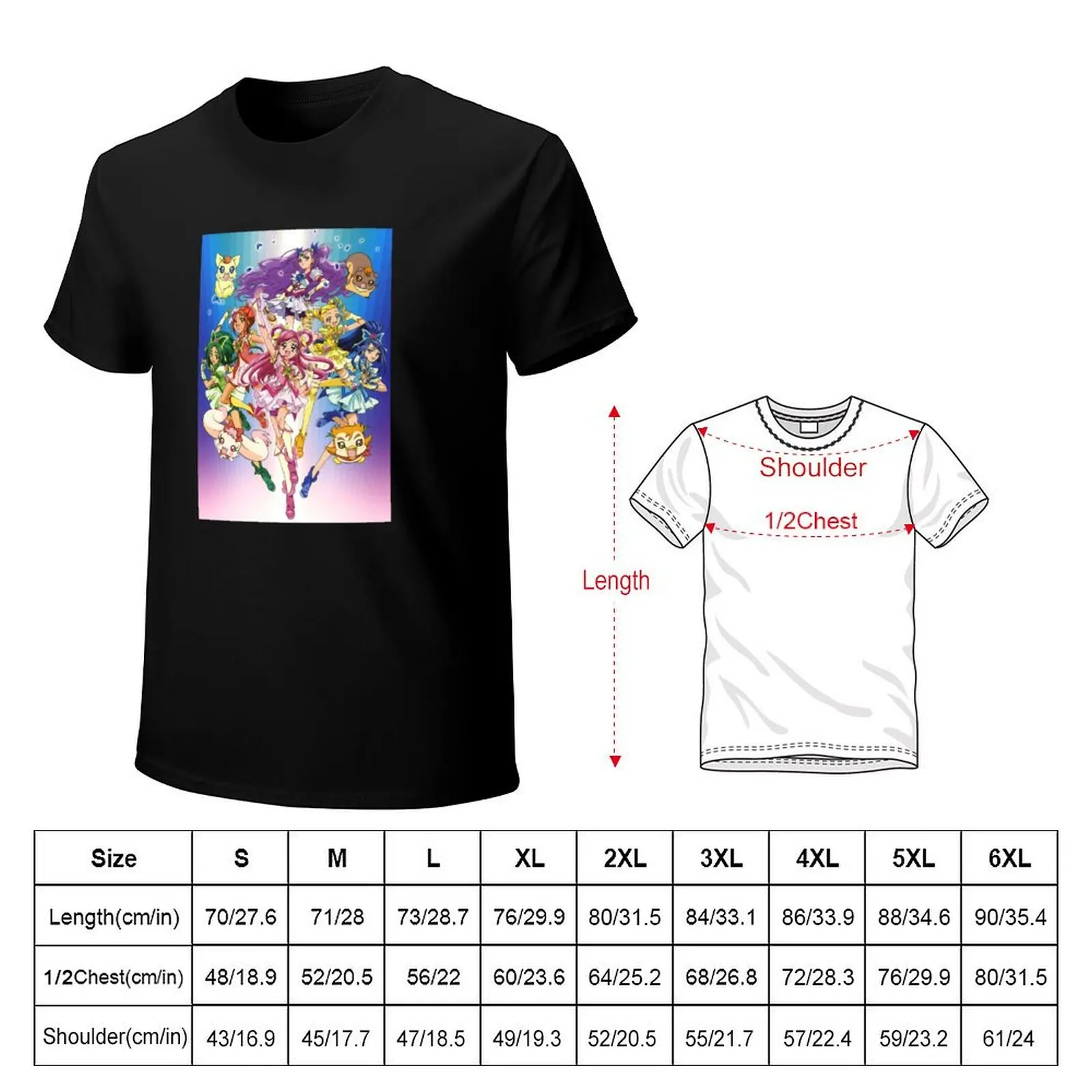 Yes! Pretty Cure 5 GoGo! T-Shirt summer clothes oversizeds summer tops mens vintage t shirts