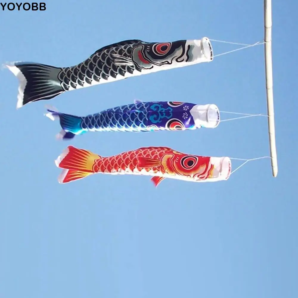 

40/70/100CM Yard Decor Kite Outdoor Carp Flag Hanging Decorations Wind Chimes Windsock